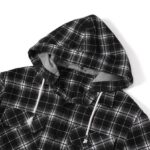 Casual Shirt Textured Plaid Hooded Shirt