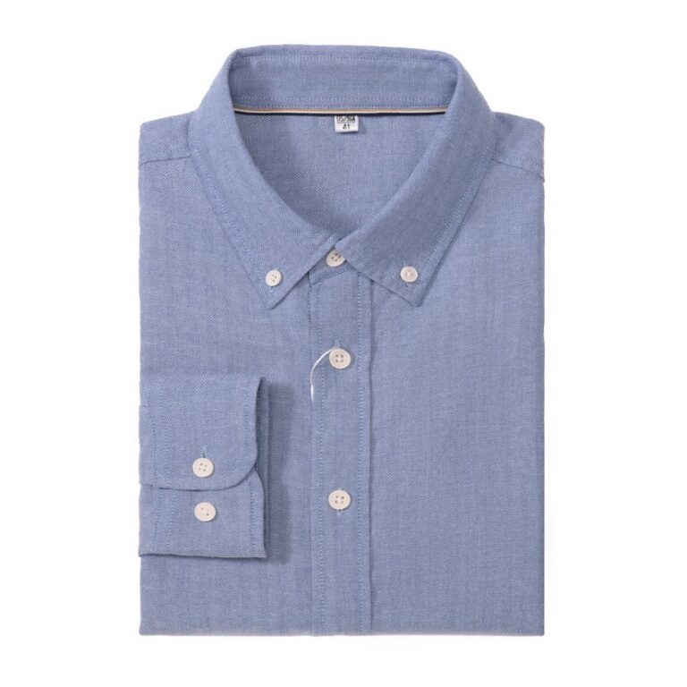 Casual Shirt Herringbone Button-Down Shirt