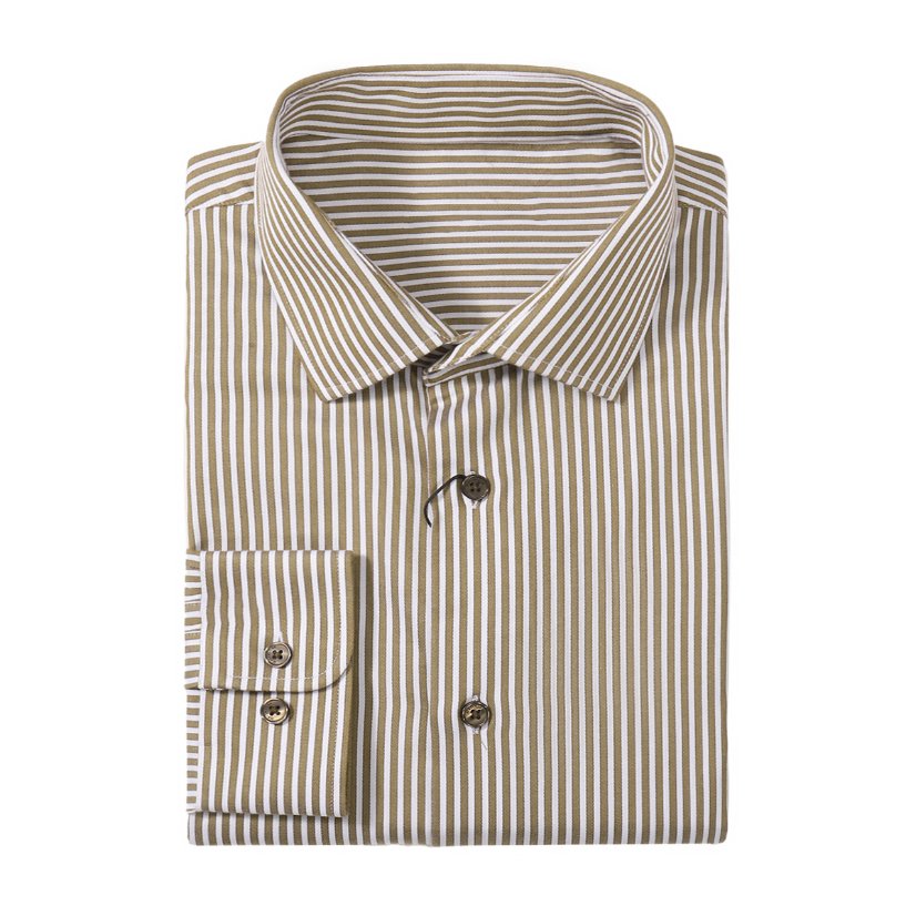 Dress Shirt Vintage Brown Stripe Shirt