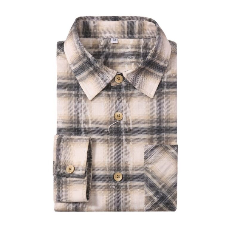 Casual Shirt Rugged Beige Flannel Shirt