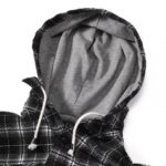 Casual Shirt Textured Plaid Hooded Shirt